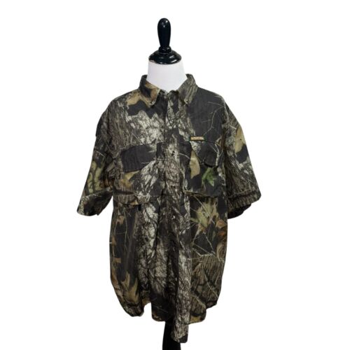 Remington Men's L Large Hunting Button Down Shirt Nylon Vented Camouflage Leaves - Picture 9 of 15