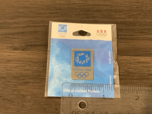2004 OLYMPIC ATHENS USA SILVER/BLUE PIN-NEW IN PACKAGE - Picture 3 of 4