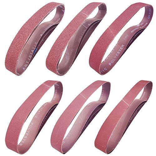Sackorange 18 PCS 1-1/2 inch x 30 inch Abrasive Sanding Belts - 3 Each of 60 
