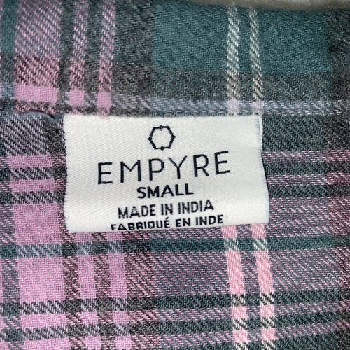 Empyre Damen Gr. Small grün/rosa kurzärmliges kurzärmliges Flanellhemd mit Knopfleiste - Bild 4 von 9