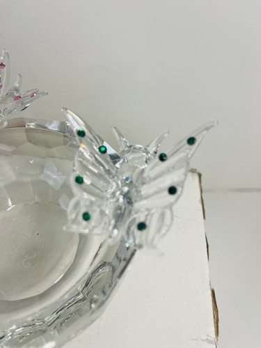 Vintage Sorelle Crystal Butterfly Trinket Jewelry Bowl - Picture 4 of 14