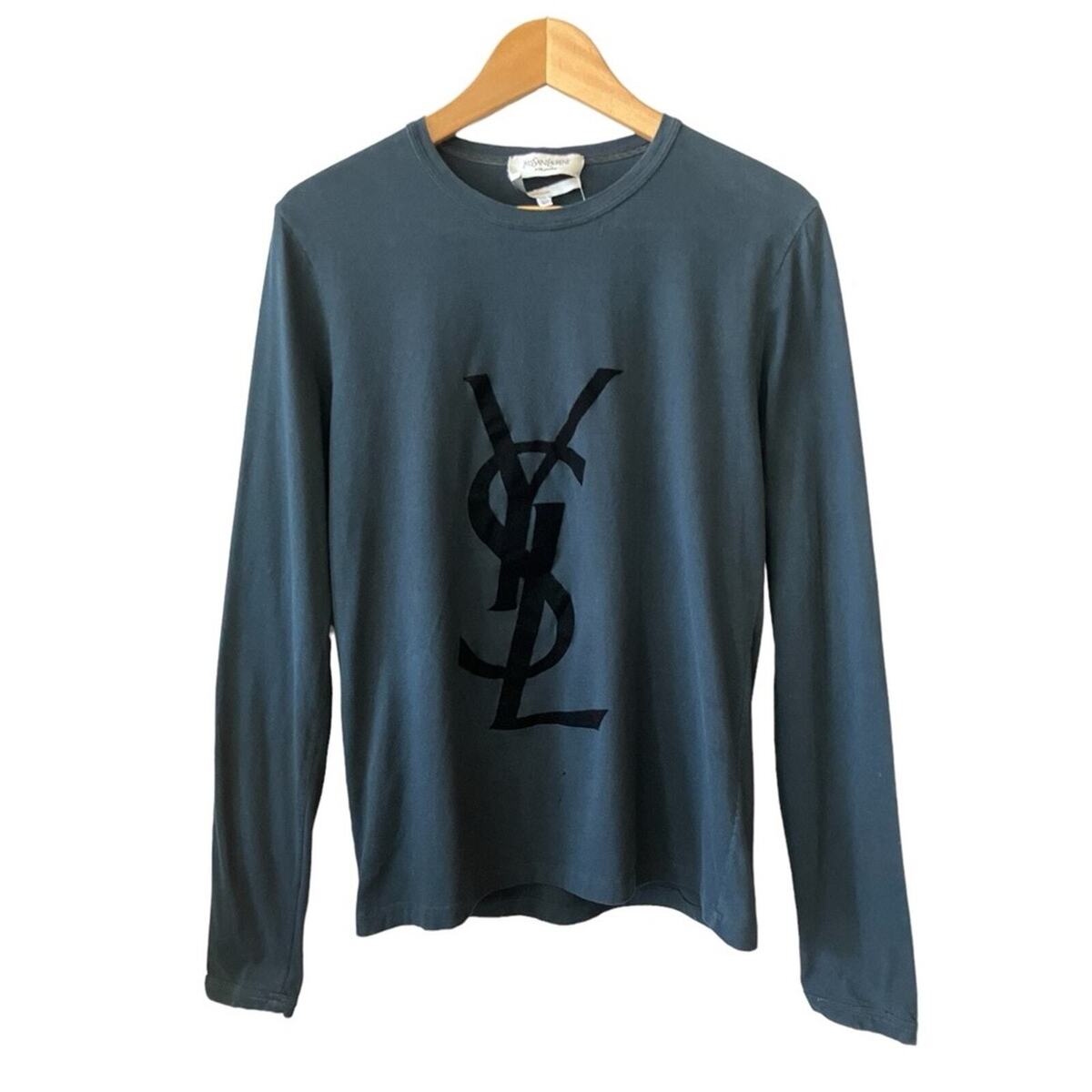 Vintage Yves Saint Laurent YSL Logo Long Sleeve Shirt Large Vintage Yves Saint Laurent YSL Logo Long Sleeve Shirt Large