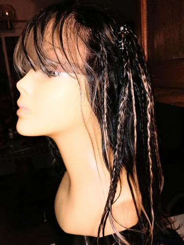 Lace front human hair braided wig 14 inches 150 density Brazilian hair ombre