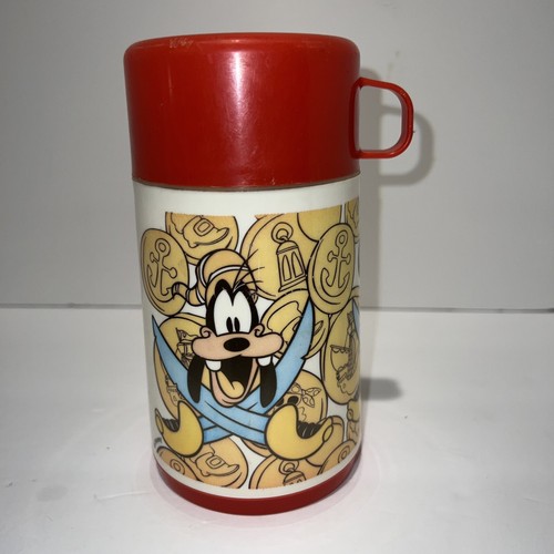 Vintage Disney 1988 Aladdin Thermos Pirates Of The Caribbean Mickey Goofy Donald - Picture 4 of 4