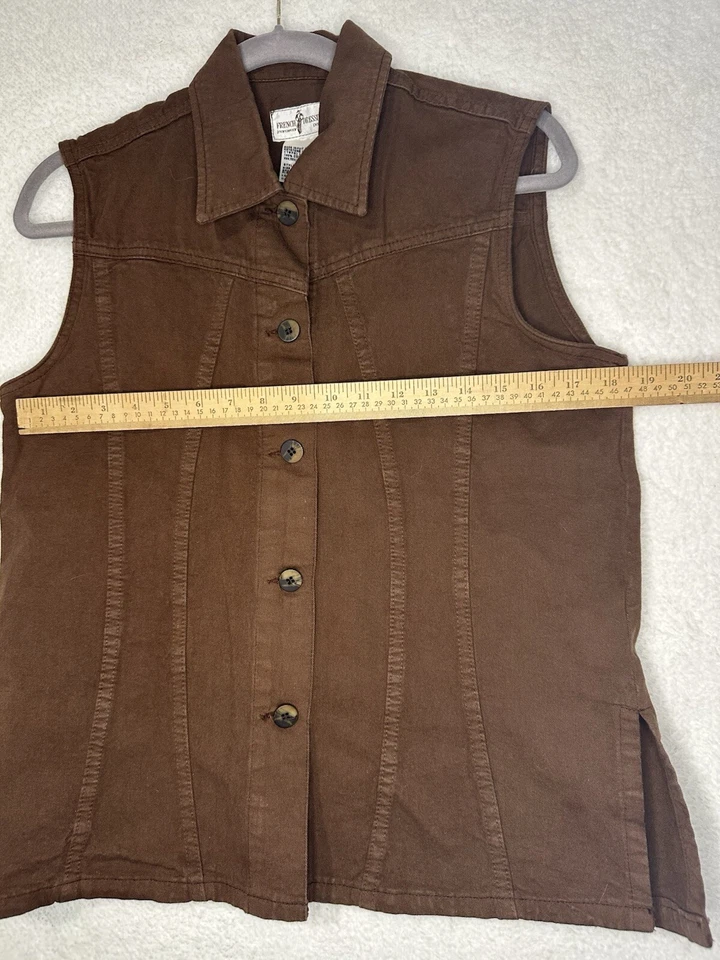 De Colección FDJ Vestido Francés Jeans Usar París Denim Chaqueta Chaleco Mujeres Marrón Talla 10 Foto 4 de 4