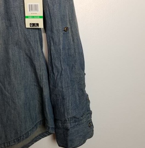 Lei Junior Mädchen Jeanshemd Größe Large Langarm Knopfleiste blau neu mit Etikett - Bild 4 von 9