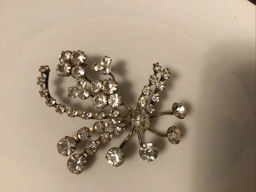Vintage Strasssteine Große Brosche,Vintage Schmuck.Alter Schmuck.