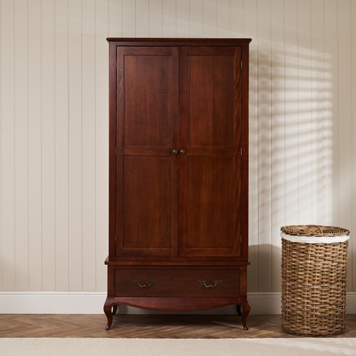 Lille French Mahogany Double Wardrobe With Drawer - Picture 3 of 7