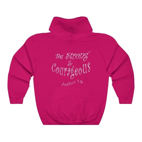 Heavy Blend™ Hoodie Sweatshirt "Be Strong & Courageous" printed on back - Picture 49 of 110