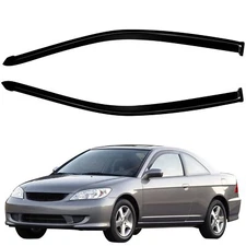 Window Deflectors For 01-05 Honda Civic Coupe Rain Guards Window Visors Black
