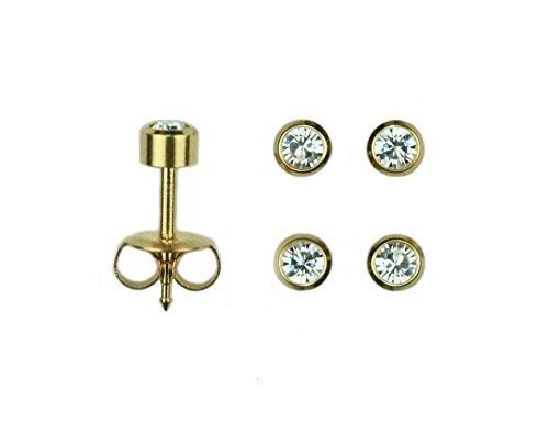 2 Pairs Ear Piercing Studs 2 Pair Ear Piercing Studs Earrings Sterile Surgical - Picture 12 of 15