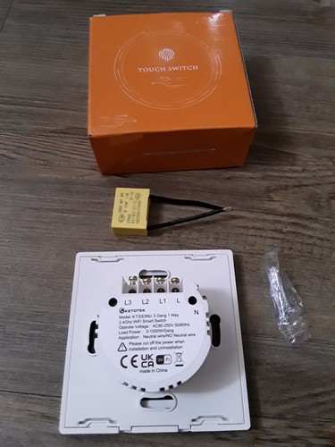 Interruptor de luz LED táctil panel de vidrio de lujo BLANCO TÁCTIL ENCENDIDO/APAGADO 3 BANDAS 1 CAMINO - Imagen 9 de 9