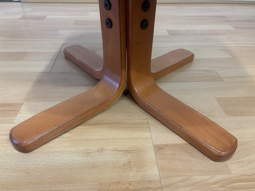 Retro Style Comfortable Footstool Foot Rest With Wooden Base & Cream Upholstery - Picture 7 of 22