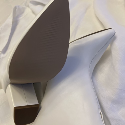 White Faux Leather Ankle Boot Never Worn Uk 8  - Picture 5 of 5