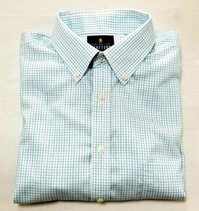 Stafford-Button-Down-Shirt-Tattershall-Oxford-Blue-White-Black-Check-Sz-Neck-16