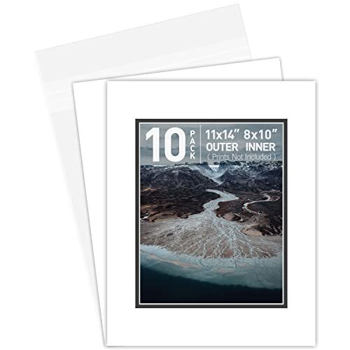 11x14 Double Picture Mats for 8x10 Photo Mats Backing Clear Bags Included - Picture 11 of 21