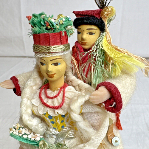 MUÑECAS DE BODA VINTAGE ARTE POPULAR POLACO Cepelia Cracovia Región LALKI Hechas a Mano 5 1/2" - Imagen 10 de 20
