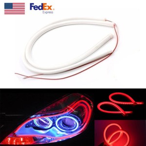 60CM-LED-Red-Car-DRL-Daytime-Running-Lamp-Strip-Light-Flexible-Soft-Tube-12V-USA