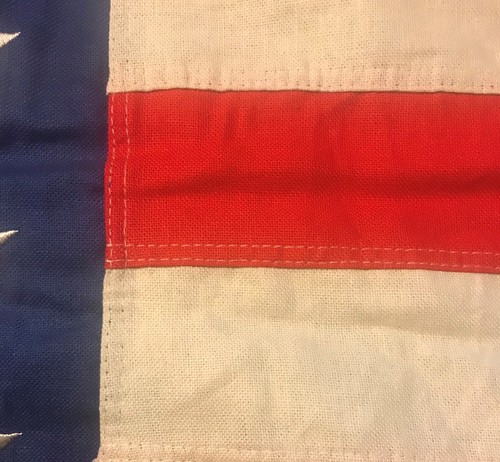 BANDERA AMERICANA VINTAGE ALGODÓN 48 ESTRELLAS - 3 X 5 ANTIGUA GLORIA COSIDA Y BORDADA EE. UU. - Imagen 3 de 6