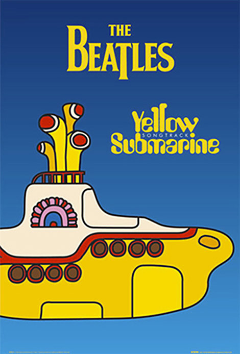 UK希少初回マトThe Beatles Yellow Submarineアナログ The Beatles Yellow Submarine (Single Boat and Title) 24 x 36 inch