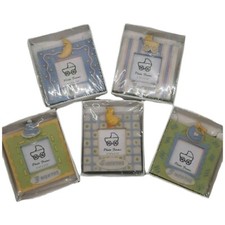 Lot of 5 Small Baby Photo Frames 1-5 Months Duck Carriage Cap Bib Moon Decor