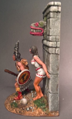 St. Petersburg. Amber. Native American with Female Slave at the Wall. 75 mm - Bild 4 von 5