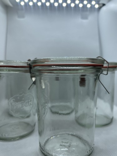 WECK, Rundrand-Glas 100 Canning Jars, Strawberry, Germany, Set Of 5, 1/2 Liter - Picture 2 of 6