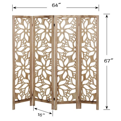 Room Divider Freestanding 4 & 6 Panel Screen Folding Privacy Wall Wood Home - Picture 128 of 139