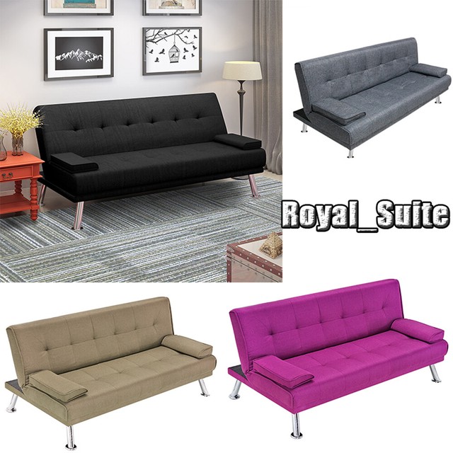 Luxury Velvet Sofa Bed 3 Seater Nordic Style Click Clack Fabric