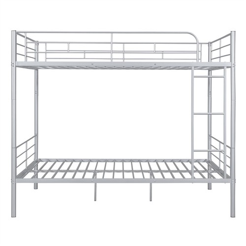 Full Over Full Size Metal Bunk Bed w/Guardrails & Ladder for Kids Adults Bedroom - Picture 7 of 11