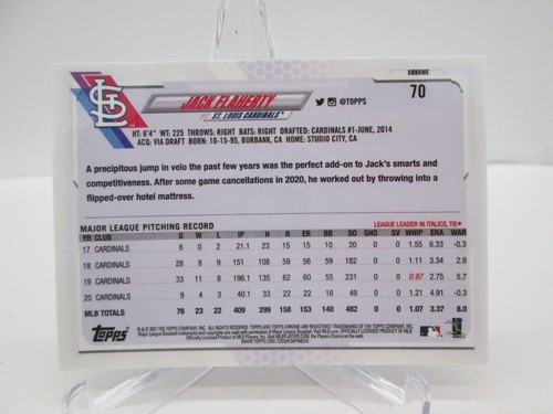 2021 Topps Chrome Negative Refractor Jack Flaherty #70 - Picture 2 of 2