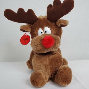 Russ-Berrie-Radar-Reindeer-Plush-Brown-Christmas-Holiday-10-034-Stuffed-Animal-Toy