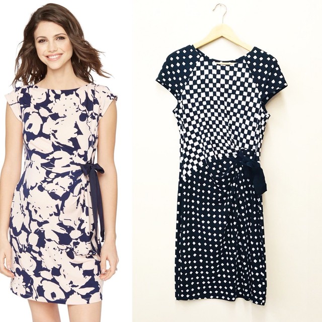 Taylor A Pea In The Pod Side Tie Maternity Dress Small Navy White Taylor A Pea In The Pod Side Tie Maternity Dress Small Navy White Checkered Work