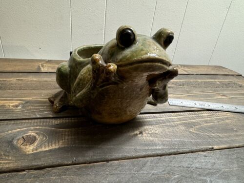 Vintage Ceramic Frog Planter Pot