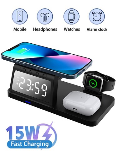 5in1 Fast Wireless Charger Station Dock For Apple Watch iPhone 15 14 13 Pro Max - Picture 22 of 24
