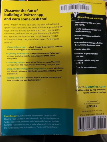 Twitter Application Development for Dummies by Dusty Reagan - Picture 2 of 2