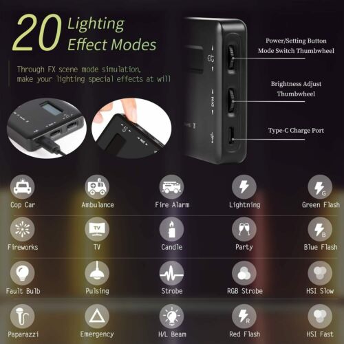 W140RGB LED Video Fill Light Dimmable Camera Photography for Vlog Live Streaming - Picture 5 of 11