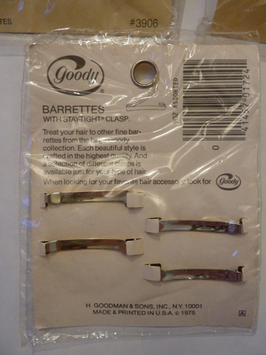 NEW Lot 16 Vintage 1975 70s GOODY Stay Tight Clasp Clip Hair Barrettes USA NOS - Picture 6 of 7