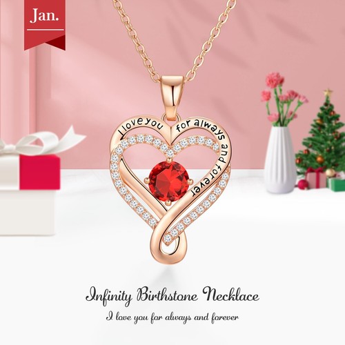 18K Rose Gold Necklace for Women Gifts for Wife Birthday Wedding Anniversary ... - Picture 3 of 6