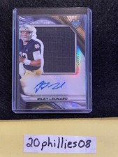 RILEY LEONARD 2024 Bowman U Best Player Worn Patch Auto #PJA-RL Notre Dame 🔥