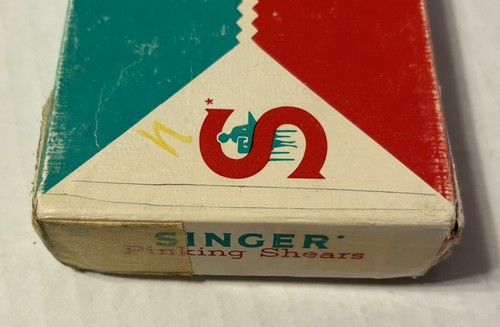 Singer 9” Pinking Shears Scissors Sewing Taylor C809 8095 Brazil Bent Handle - Picture 7 of 8
