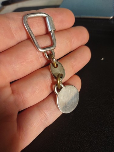 20.3g 925 STERLING SILVER & Brass TO-215 Mexico KEYCHAIN FOB VINTAGE - Picture 6 of 6
