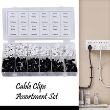 Rolson 390 Pieces Plastic Cable Clamp Assortment Wire Set 4-12mm Round Clips