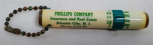 Vintage Phillips Co Insurance Real Estate Container Timekeeper Keychain - Picture 1 of 7