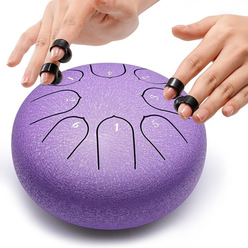 Steel Tongue Drum D Tone Mind Healing Yoga Meditation 10 Inch 11 Note 6 Inch 11N - Picture 8 of 68