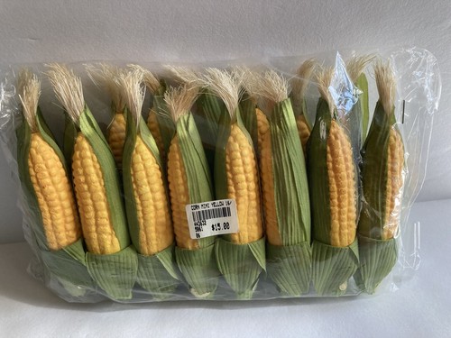 16 Ears NWT Longaberger Faux Mini Corn Collectors Club Original Pkg Green Yellow