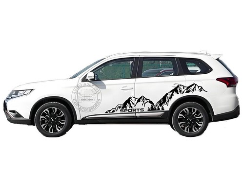 Snow Mountain Forest Graphics Sticker For Mitsubishi Outlander Side Door Decals - Foto 1 di 9