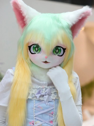 Fursuit Cosplay Headset Furry Costume Paw Head Animal Cat Rabbit Doll Beast Mask - Picture 4 of 49