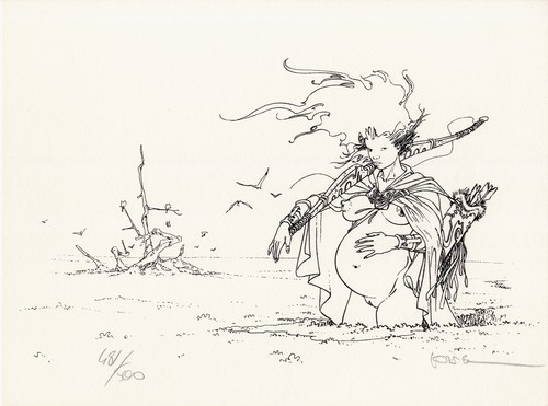 LOISEL LA GUERRIÈRE SÉRIGRAPHIE N&B 500 ex n°tés/signés+VERSION COULEURS 1986 - Bild 2 von 2