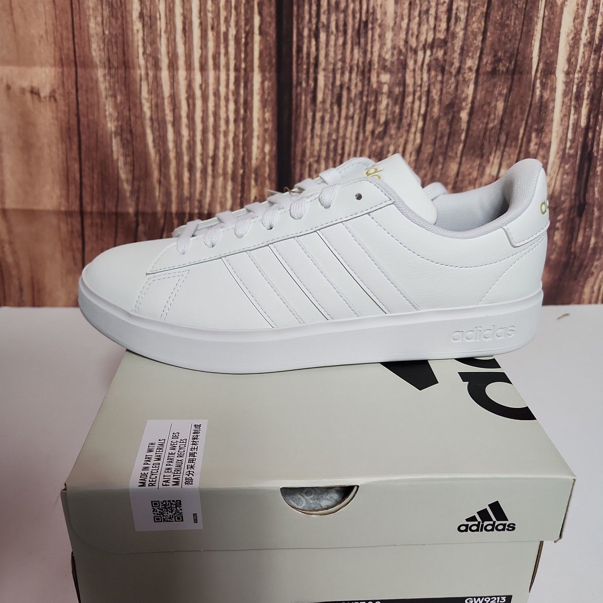 Adidas white lace sneakers sale